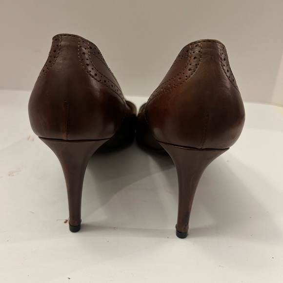 Ralph Lauren Collection Purple Label Brown Leather Heels/pumps Size 10B - Picture 6 of 8
